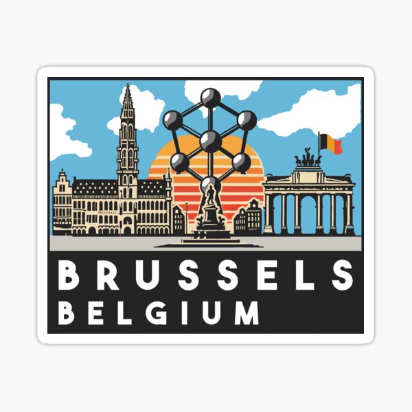 Aperçu de l'œuvre Autocollant décalcomanie Bruxelles Belgique créée et vendue par zsonn.
