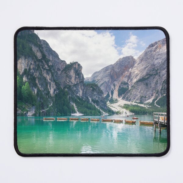 Item preview, Boats in Pragser Wildsee and Dolomites mountains, Italy. designed and sold by Stefano Orazzini.