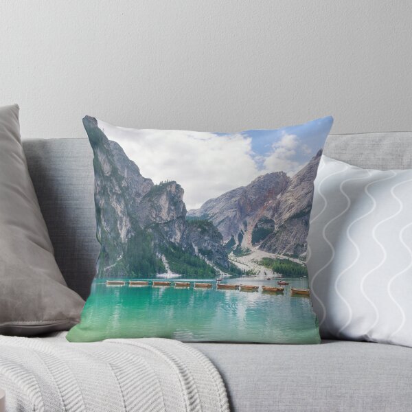 Item preview, Boats in Pragser Wildsee and Dolomites mountains, Italy. designed and sold by Stefano Orazzini.