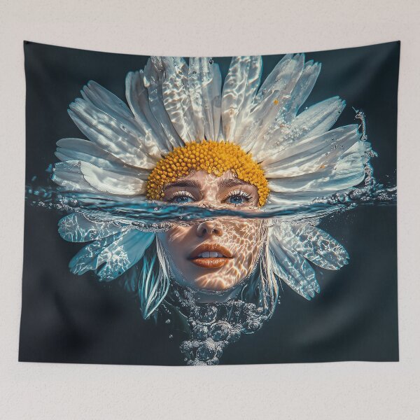 Item preview, "Floating Flower: Woman's Face Hybrid" designed and sold by MacroArtHub.