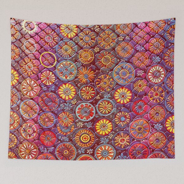 Item preview, Retro Flower and Snakeskin Overlay Pattern designed and sold by SportyAndArtful.