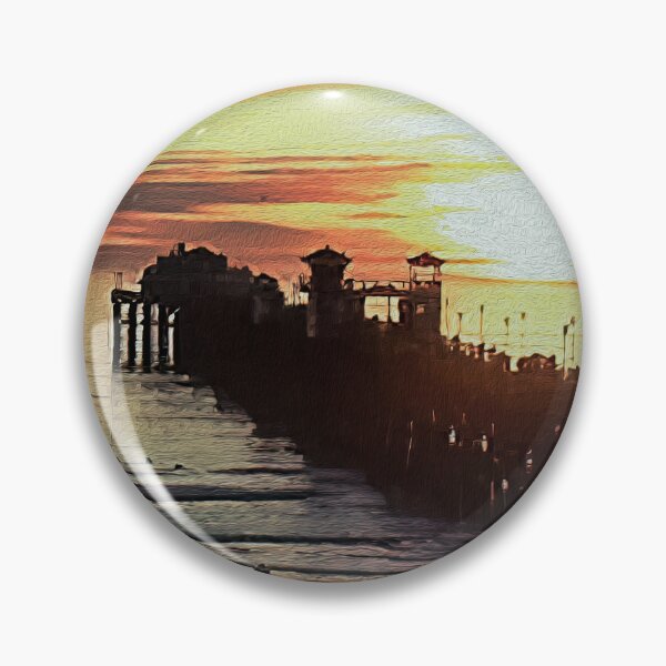 Item preview, Golden Hour Delight: Oceanside Pier at Summer Sunset designed and sold by ChakraMonkey.