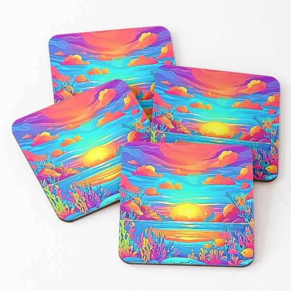 Item preview, Vibrant Underwater Sunset Artwork designed and sold by Health And Fitness Posts e-Store.