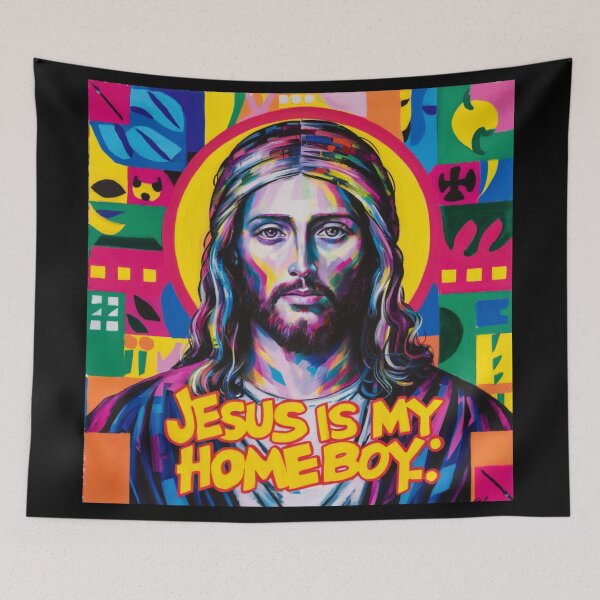 Item preview, FUNNY JESUS IS MY HOMEBOY PAINTING  designed and sold by Obinne.