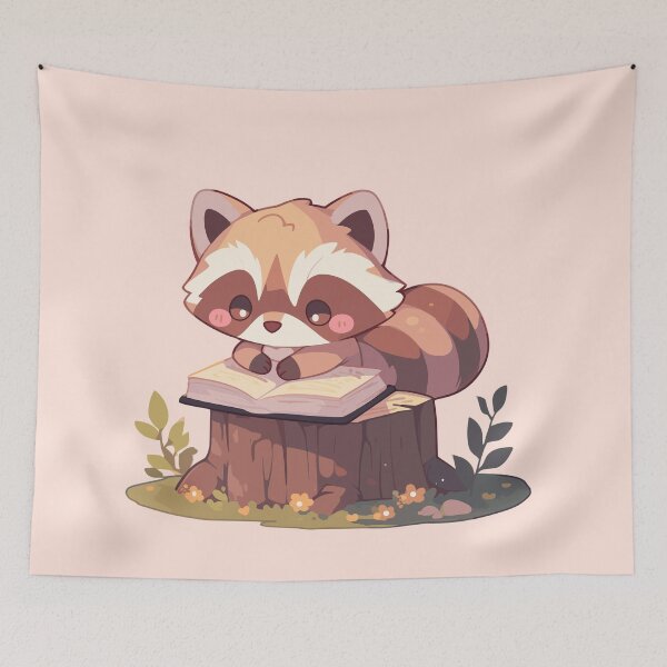 Item preview, Cute Bookish Raccoon designed and sold by RetroPrints.