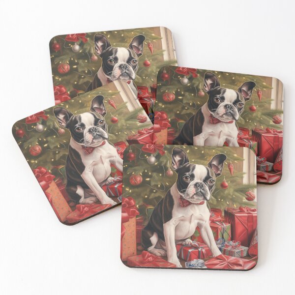 Item preview, Christmas Boston Terrier Portrait designed and sold by Samuelsboro.