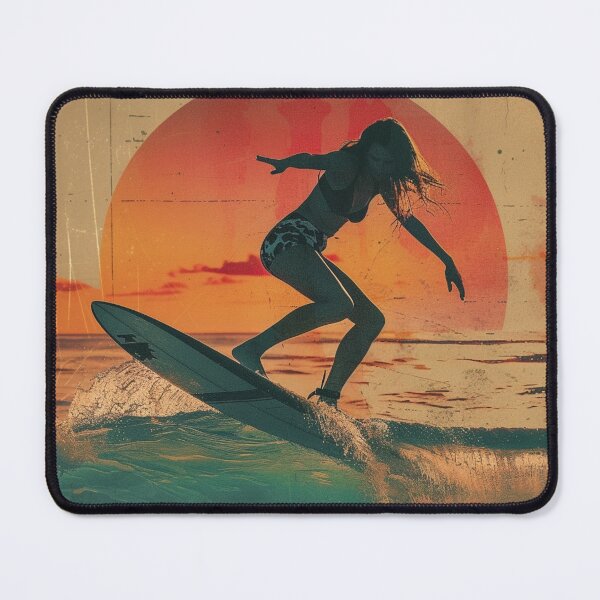 Item preview, Vintage Surfer Girl - Retro Beach Vibes designed and sold by -DEEWOLF-.
