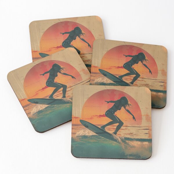 Item preview, Chica surfista vintage - Vibraciones retro de playa designed and sold by -DEEWOLF-.