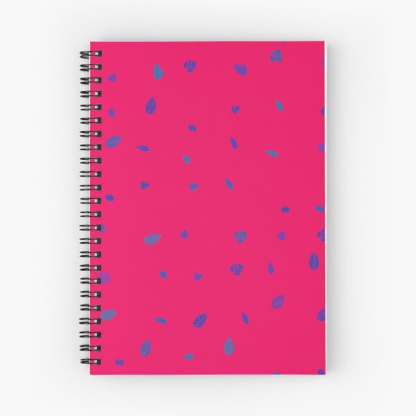 Item preview, Assorted Styles Of Blue Scattered Colorful Leaves Hot Pink designed and sold by EvergreenMotifs.