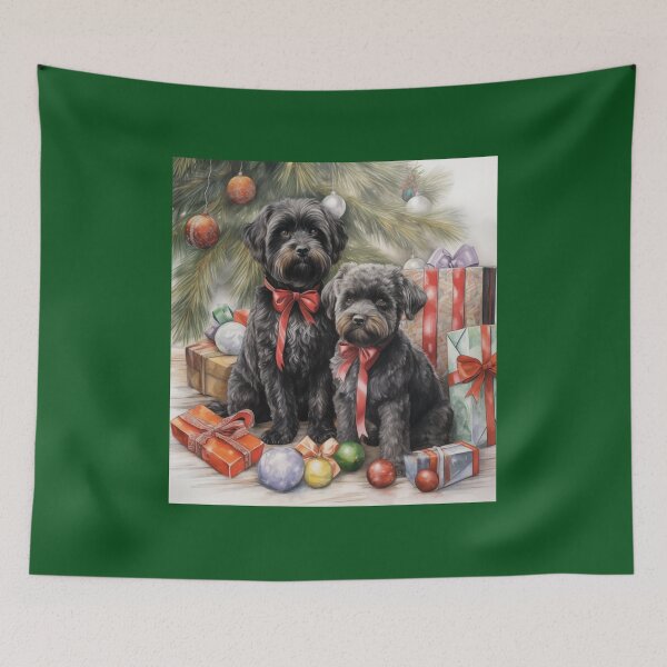 Item preview, Christmas Portrait of Bouvier des Flandres designed and sold by Samuelsboro.