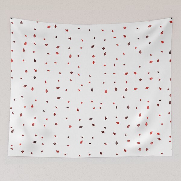 Item preview, Assorted Styles Of Scattered Warm Tone Leaves White designed and sold by EvergreenMotifs.