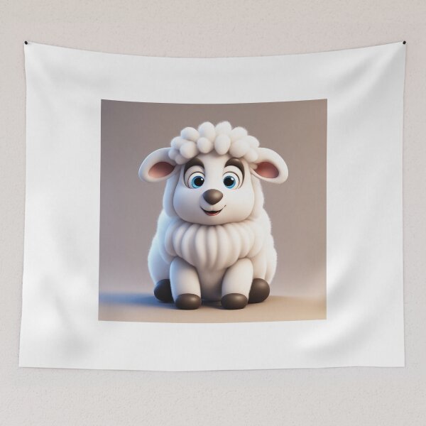 Item preview, Cute Sheep Sitting Cartoon Vector Icon designed and sold by hjian8219.
