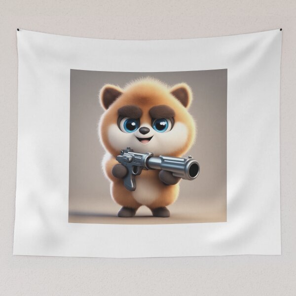 Item preview, Cute Man Holding Gun Pistol Cartoon Vector Icon designed and sold by hjian8219.