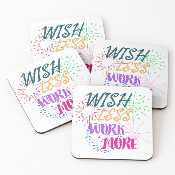 Item preview, Wish Less Work More A motivational quote Colorful Calligraphy  designed and sold by adlkh.