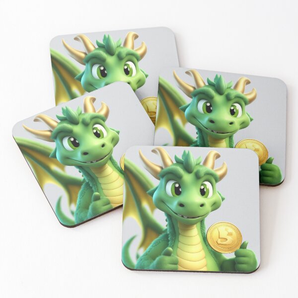 Item preview, Green Dragon Holding Gold Coin Thumbs Up Cartoon Vector Icon designed and sold by hjian8219.
