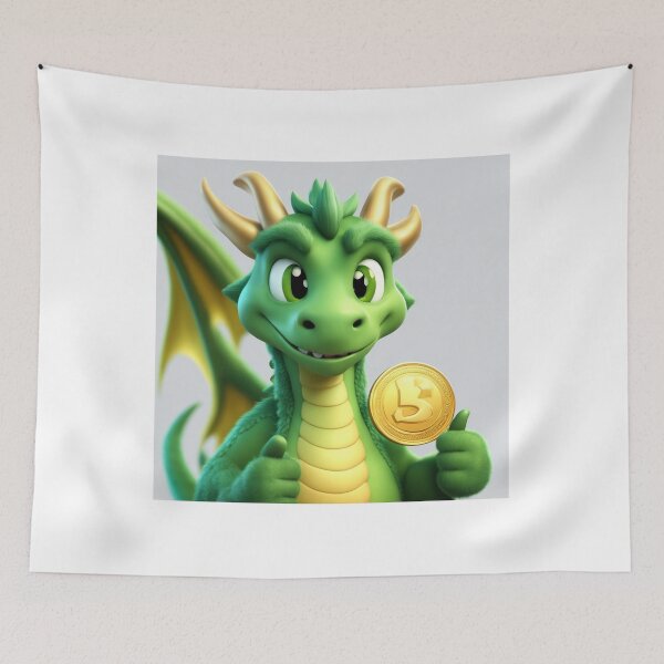 Item preview, Green Dragon Holding Gold Coin Thumbs Up Cartoon Vector Icon designed and sold by hjian8219.