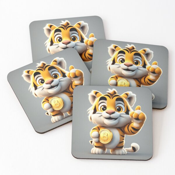 Item preview, Tiger Holding Gold Coin Thumbs Up Cartoon Vector Icon designed and sold by hjian8219.
