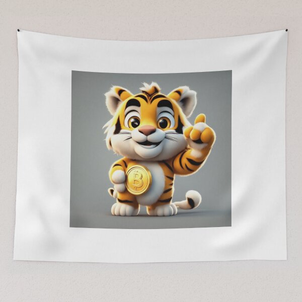 Item preview, Tiger Holding Gold Coin Thumbs Up Cartoon Vector Icon designed and sold by hjian8219.