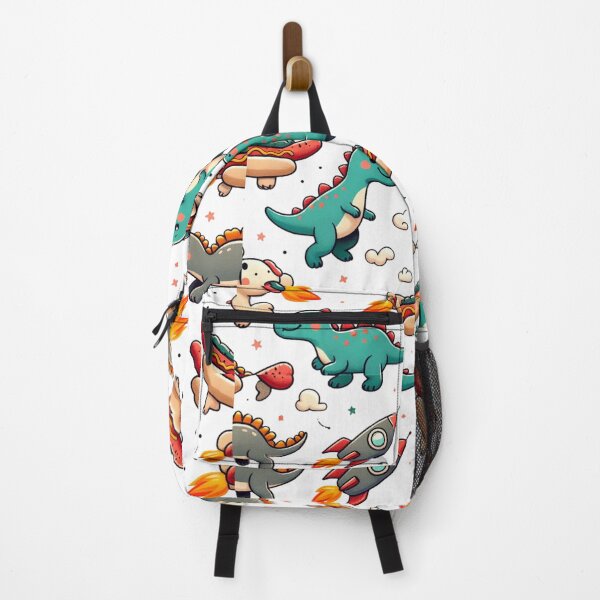 Item preview, Cute Kawaii Dinosaurs & Rocket Hotdogs | Whimsical Fun Art designed and sold by litchick1977.