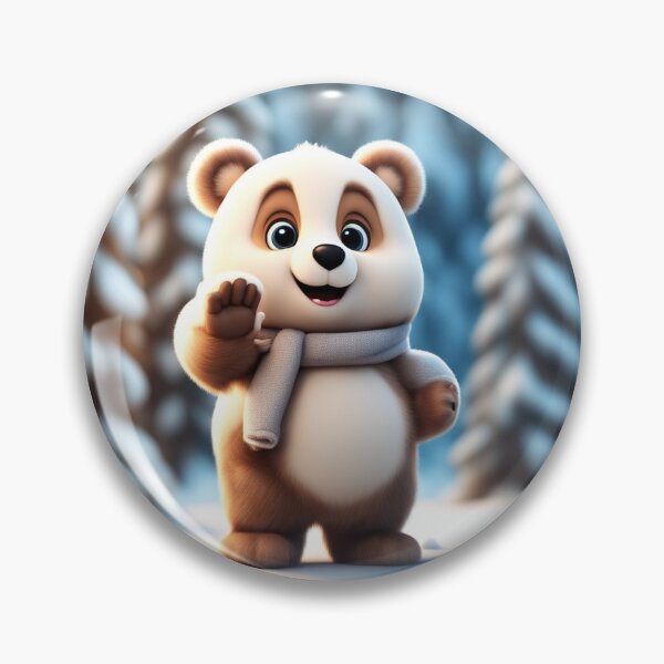 Item preview, Cute Bear Waving Hand in Winter Cartoon Vector Icon designed and sold by hjian8219.