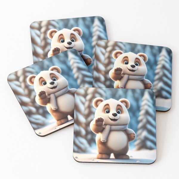 Item preview, Cute Bear Waving Hand in Winter Cartoon Vector Icon designed and sold by hjian8219.