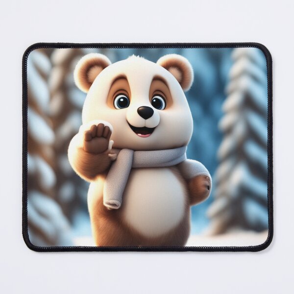 Item preview, Cute Bear Waving Hand in Winter Cartoon Vector Icon designed and sold by hjian8219.