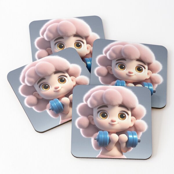 Item preview, Cute Girl Lifting Dumbbell Cartoon Vector Icon designed and sold by hjian8219.