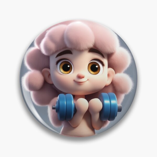 Item preview, Cute Girl Lifting Dumbbell Cartoon Vector Icon designed and sold by hjian8219.