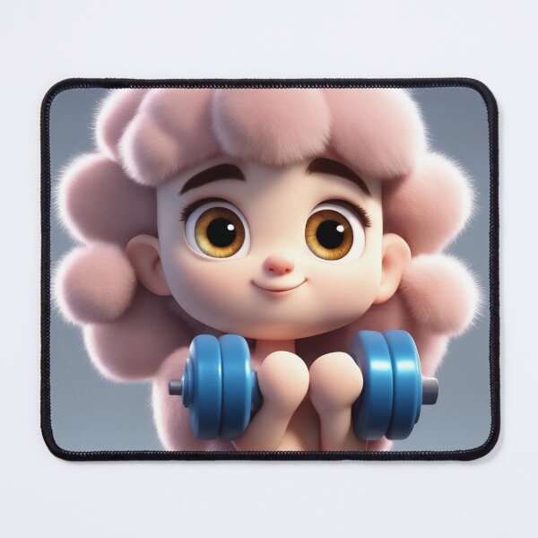 Item preview, Cute Girl Lifting Dumbbell Cartoon Vector Icon designed and sold by hjian8219.