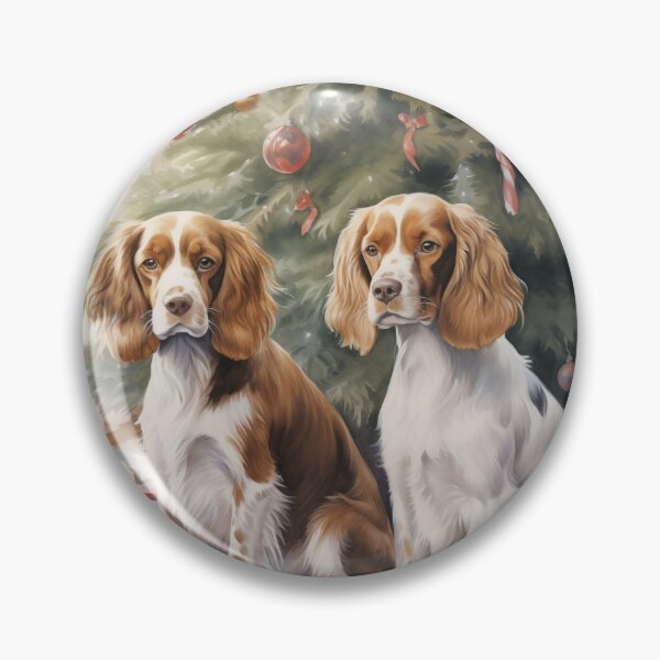 Item preview, Christmas Brittany Spaniel Portrait designed and sold by Samuelsboro.