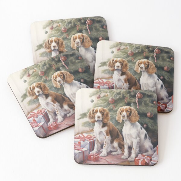 Item preview, Christmas Brittany Spaniel Portrait designed and sold by Samuelsboro.
