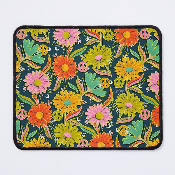 Item preview, Drippy Daisy Dreamscape – Electric on Navy designed and sold by Cat Coquillette.