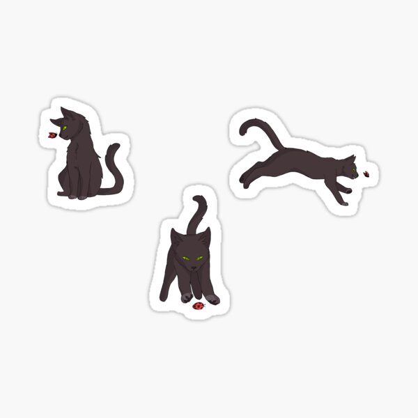 Cat and Ladybug Pattern Sticker
