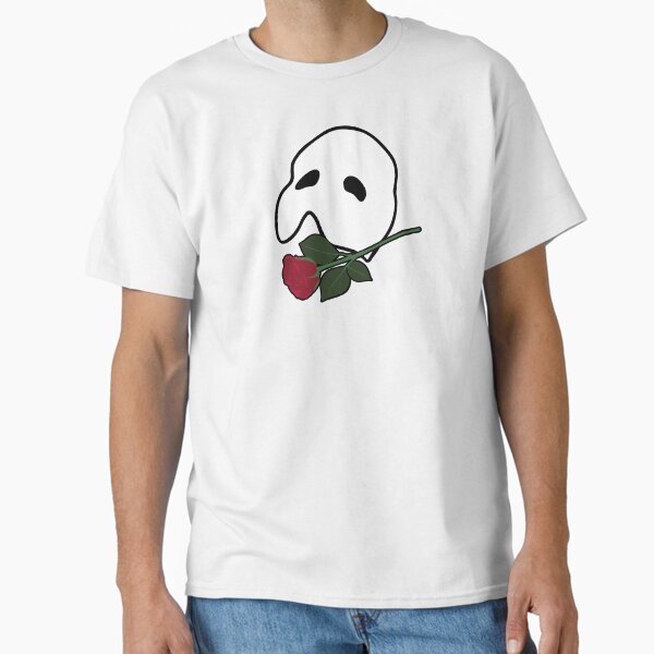 Item preview, Phantom der Oper – Maske und Rose (weiß/schwarzer Umriss) designed and sold by moonisfalling.