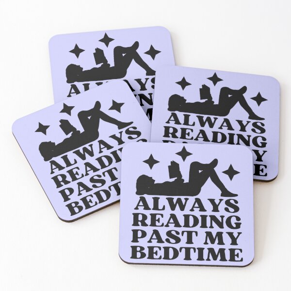 Item preview, Always reading past my bedtime - book lover designed and sold by EvergreenWhimsy.