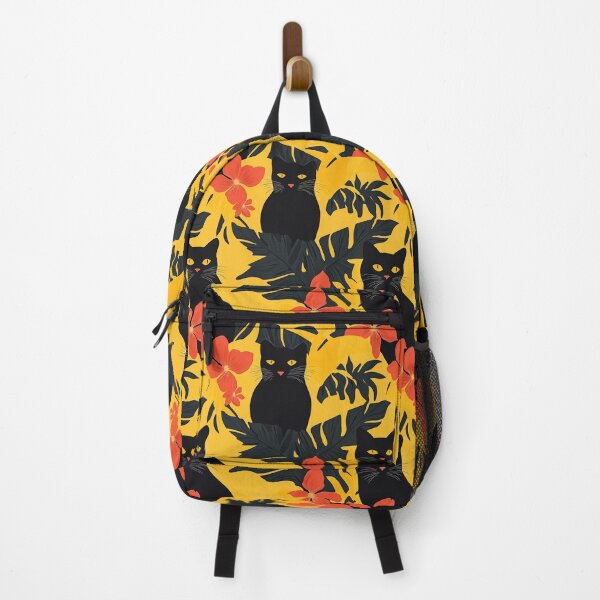 Item preview, Black Cat with Red Flower Themed Hawaiian Shirt - Tropical Feline Fun designed and sold by zwrohn.