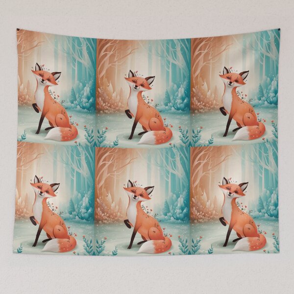 Item preview, Whimsical Fox. Fantasy cute fox, magical forest, enchanting woodland, vintage fox designed and sold by FoxVibes.
