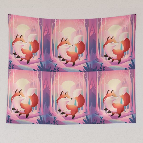 Item preview, Whimsical Fox. Fantasy cute fox, magical forest, enchanting woodland, vintage fox designed and sold by FoxVibes.