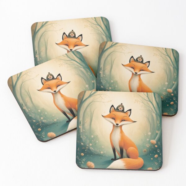 Item preview, Whimsical Fox. Fantasy cute fox, magical forest, enchanting woodland, vintage fox designed and sold by FoxVibes.