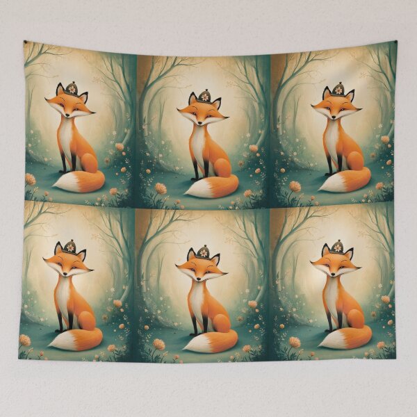 Item preview, Whimsical Fox. Fantasy cute fox, magical forest, enchanting woodland, vintage fox designed and sold by FoxVibes.