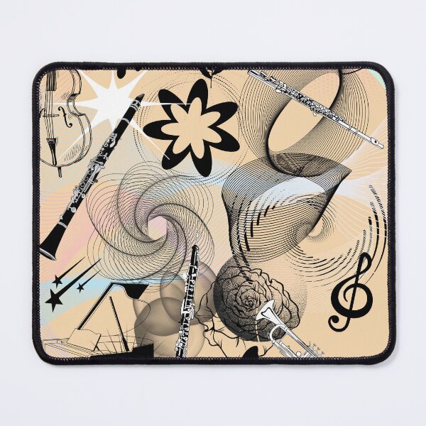 Item preview, A Collage of Musical Instruments on Tan & Black designed and sold by BrightrDayMusicArt.