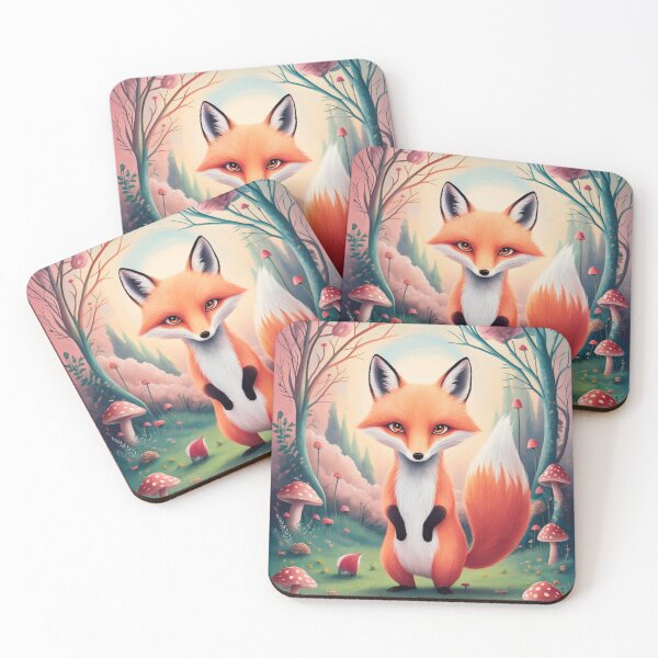 Item preview, Whimsical Fox. Fantasy cute fox, magical forest, enchanting woodland, vintage fox designed and sold by FoxVibes.