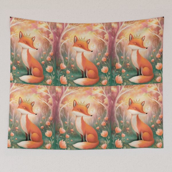 Item preview, Whimsical Fox. Fantasy cute fox, magical forest, enchanting woodland, vintage fox designed and sold by FoxVibes.