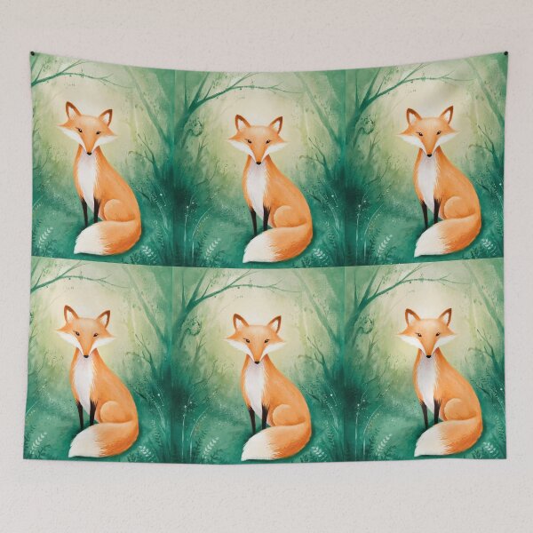 Item preview, Whimsical Fox. Fantasy cute fox, magical forest, enchanting woodland, vintage fox designed and sold by FoxVibes.