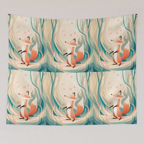 Item preview, Whimsical Fox. Fantasy cute fox, magical forest, enchanting woodland, vintage fox designed and sold by FoxVibes.