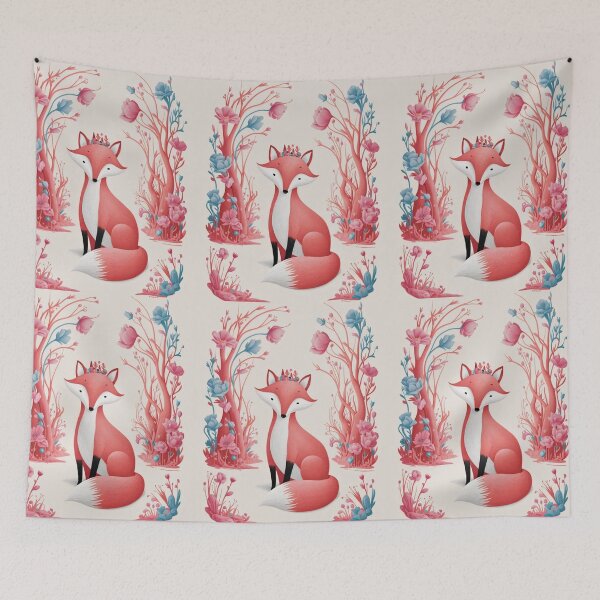 Item preview, Whimsical Fox. Fantasy cute fox, magical forest, enchanting woodland, vintage fox designed and sold by FoxVibes.