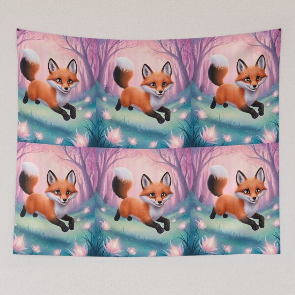 Item preview, Whimsical Fox. Fantasy cute fox, magical forest, enchanting woodland, vintage fox designed and sold by FoxVibes.