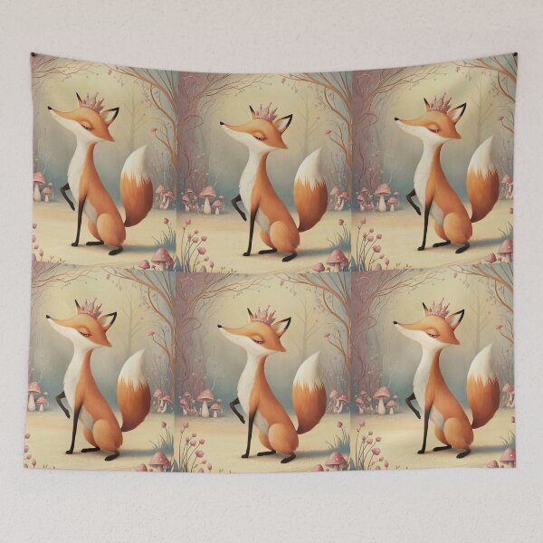 Item preview, Whimsical Fox. Fantasy cute fox, magical forest, enchanting woodland, vintage fox designed and sold by FoxVibes.