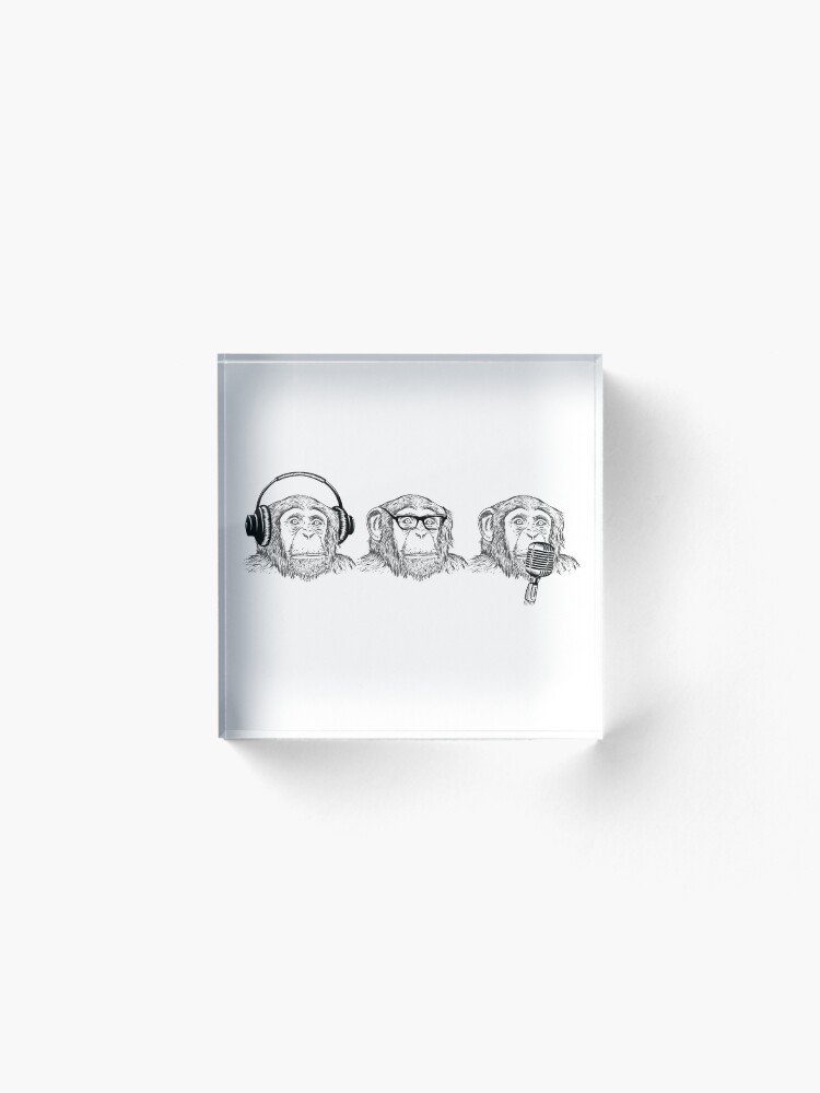 Alternate view of Hear Evil, See Evil, Speak Evil Acrylic Block