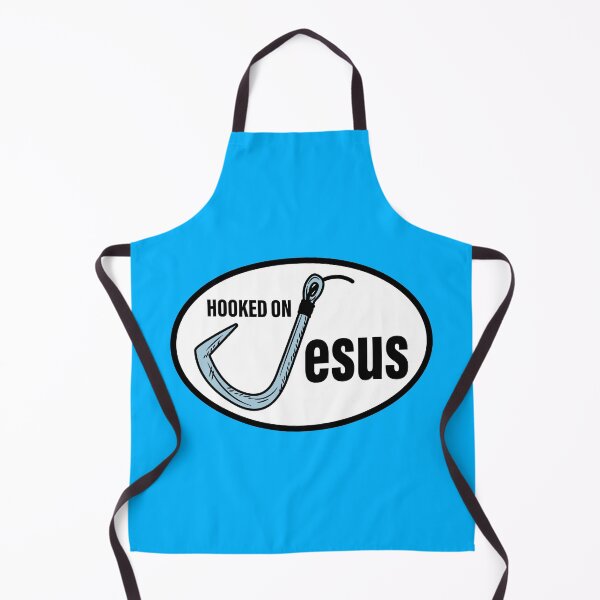 Item preview, Hooked on Jesus Oval Sticker designed and sold by BlueSkyTheory.